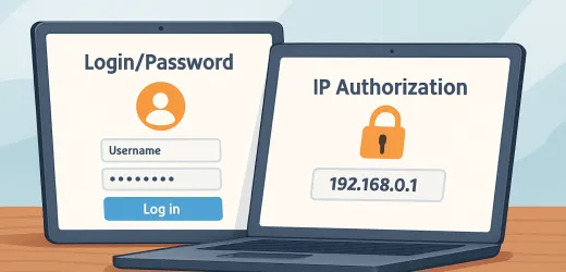 Логин/пароль или авторизация по IP?